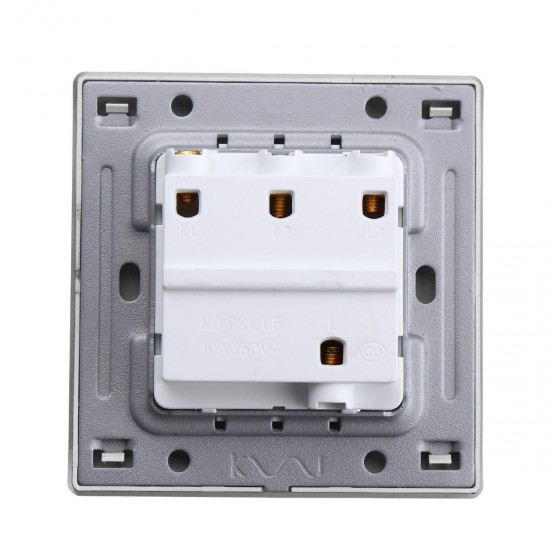 110-250V 1 Way 3 Gang Wall Light Lamp Switch Panel Control Push Buttons Luminous