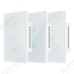 110V-240V US Plug Smart Voice Control Glass Panel Switch Waterproof Electric Shockproof Panel Timer Switch Support Alexa Google home voice control 110V-240V US Plug Smart Voice Control Glass Panel Switch Waterproof Electric Shockproof Panel Timer Switch Support Alexa Google home voice control