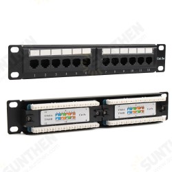 12 Port Cat6 Cat5 RJ45 Patch Panel Ethernet Network Rack Wall Mounted Bracket 12 Port Cat6 Cat5 RJ45 Patch Panel Ethernet Network Rack Wall Mounted Bracket