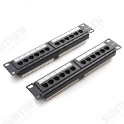12 Port Cat6 Cat5 RJ45 Patch Panel Ethernet Network Rack Wall Mounted Bracket