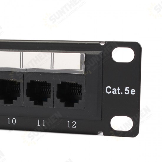 12 Port Cat6 Cat5 RJ45 Patch Panel Ethernet Network Rack Wall Mounted Bracket