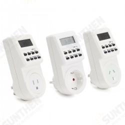 120V Digital Programmable 12/24 Hour Timer LCD Plug-in Wall Socket Switch Energy-saving