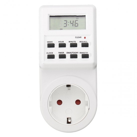 120V Digital Programmable 12/24 Hour Timer LCD Plug-in Wall Socket Switch Energy-saving