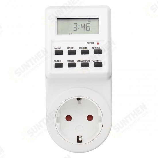 120V Digital Programmable 12/24 Hour Timer LCD Plug-in Wall Socket Switch Energy-saving