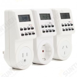 120V Digital Programmable 12/24 Hour Timer LCD Plug-in Wall Socket Switch Energy-saving