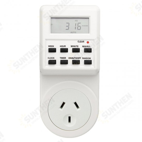 120V Digital Programmable 12/24 Hour Timer LCD Plug-in Wall Socket Switch Energy-saving