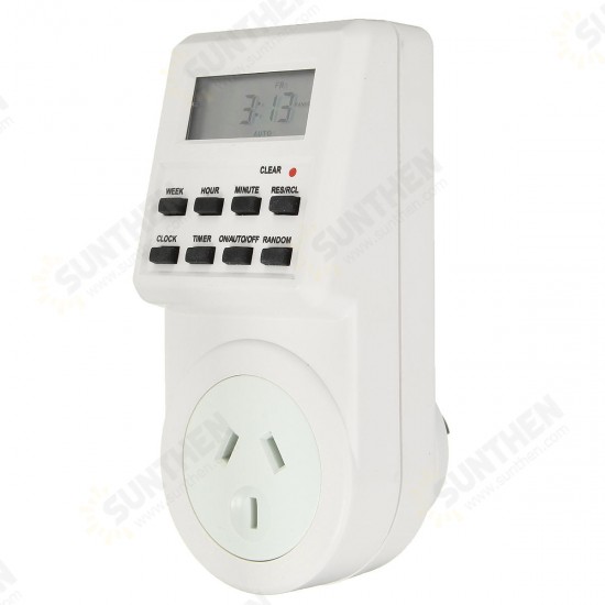 120V Digital Programmable 12/24 Hour Timer LCD Plug-in Wall Socket Switch Energy-saving