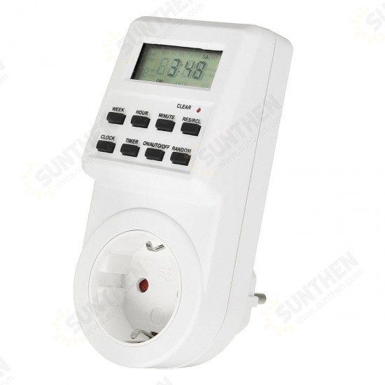 120V Digital Programmable 12/24 Hour Timer LCD Plug-in Wall Socket Switch Energy-saving