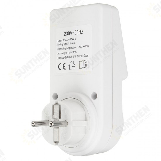 120V Digital Programmable 12/24 Hour Timer LCD Plug-in Wall Socket Switch Energy-saving