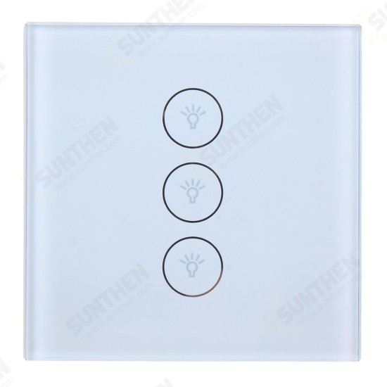 1/2/3 Way AC100-240V Smart Wall Switch Wifi Smart Remote Switch Touch Switch Wireless Voice Control