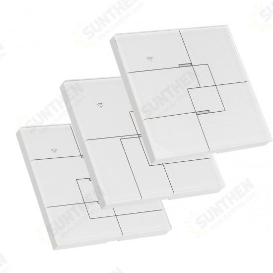 1/2/3 Way AC100-240V Smart Wifi Light Switch Wall Touch Switch Panel Work with Alexa Google Home