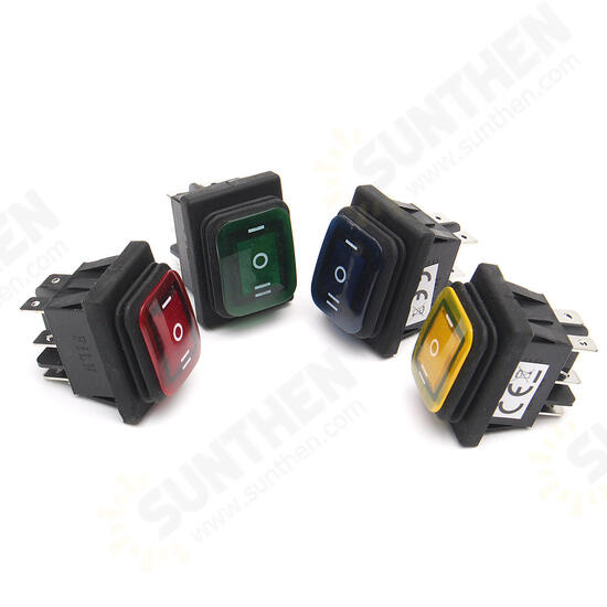 12V 16A 6Pin Waterproof Rocker Switch With Lamp Light Momentary