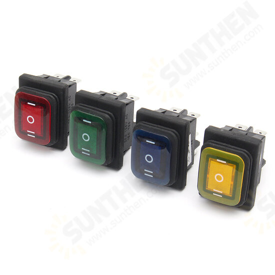 12V 16A 6Pin Waterproof Rocker Switch With Lamp Light Momentary