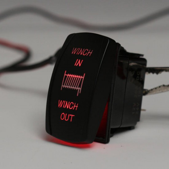 12V 20A 7Pin LED Light Laser Rocker Switch Momentary Rocker Switch Winch In Out ON/OFF