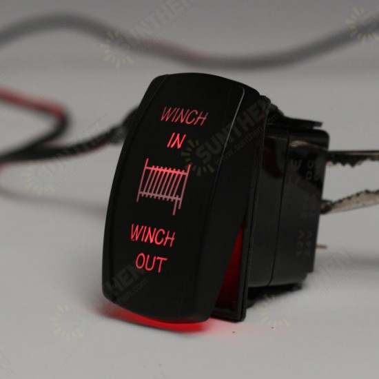 12V 20A 7Pin LED Light Laser Rocker Switch Momentary Rocker Switch Winch In Out ON/OFF