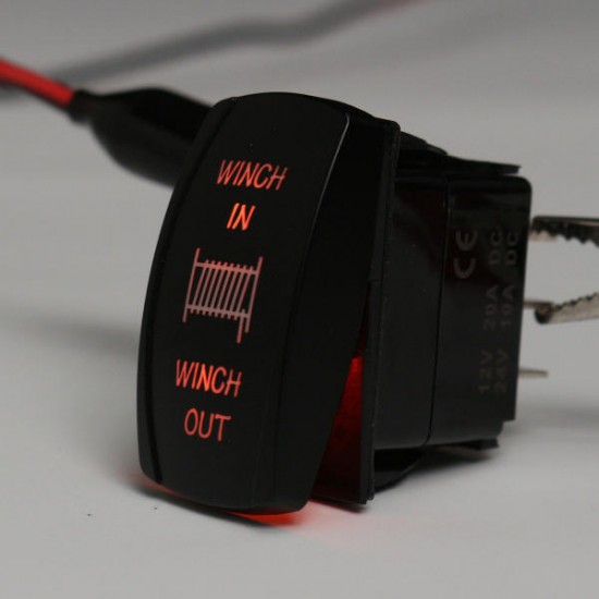 12V 20A 7Pin LED Light Laser Rocker Switch Momentary Rocker Switch Winch In Out ON/OFF