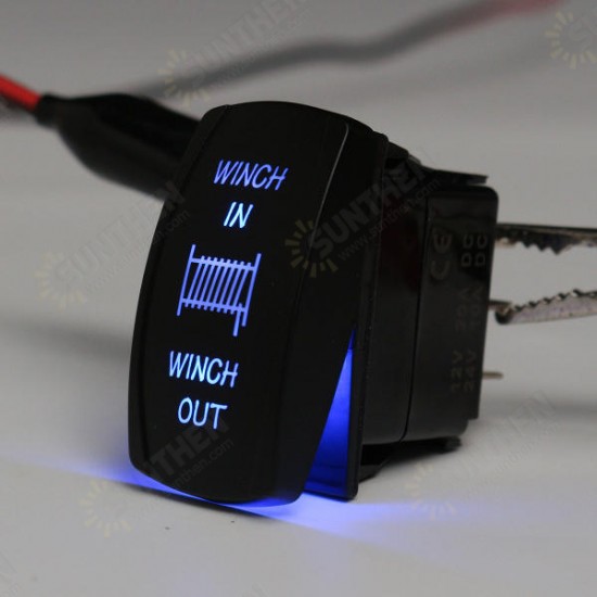 12V 20A 7Pin LED Light Laser Rocker Switch Momentary Rocker Switch Winch In Out ON/OFF