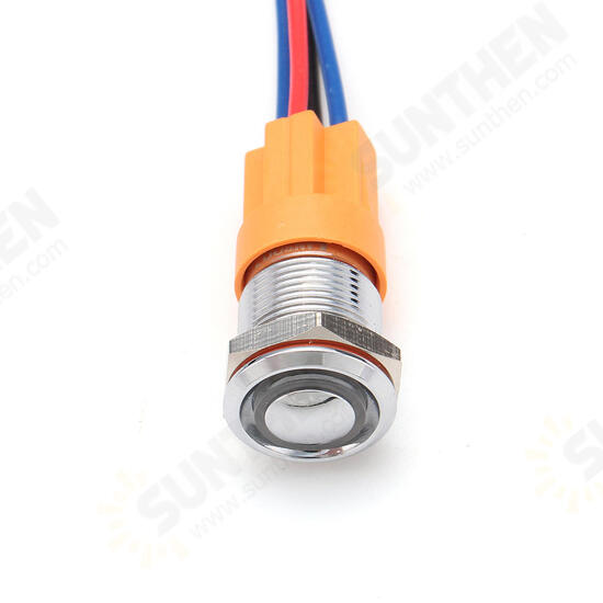 12V-24V 4Pin 12mm Metal ON/OFF LED Push Button Switch Wiring Harness Switch Self-Locking Waterproof