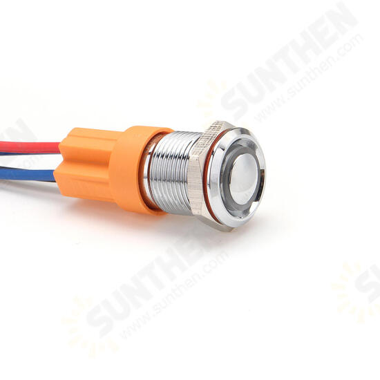 12V-24V 4Pin 12mm Metal ON/OFF LED Push Button Switch Wiring Harness Switch Self-Locking Waterproof