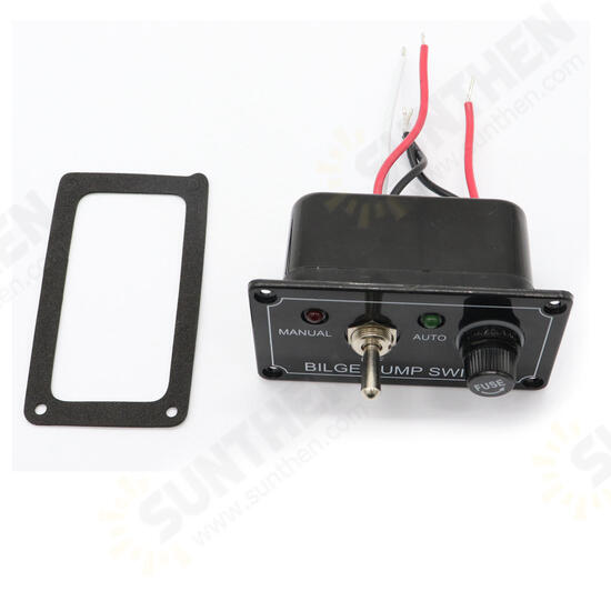 12V LED Indicator Bilge Pump Switch Panel Housing 3 Way Panel Manual / Off / Auto RV Marine Boat