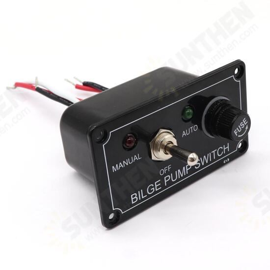 12V LED Indicator Bilge Pump Switch Panel Housing 3 Way Panel Manual / Off / Auto RV Marine Boat 12V LED Indicator Bilge Pump Switch Panel Housing 3 Way Panel Manual / Off / Auto RV Marine Boat