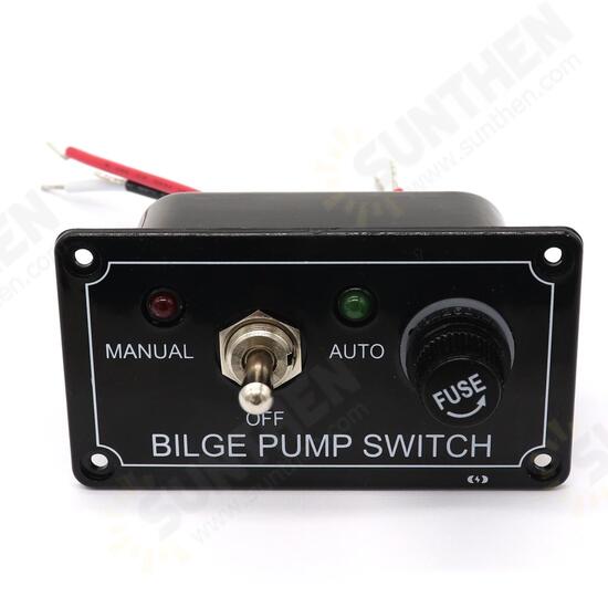 12V LED Indicator Bilge Pump Switch Panel Housing 3 Way Panel Manual / Off / Auto RV Marine Boat 12V LED Indicator Bilge Pump Switch Panel Housing 3 Way Panel Manual / Off / Auto RV Marine Boat