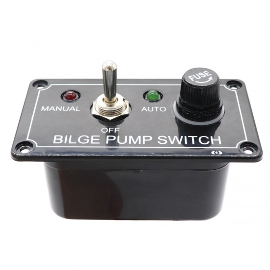 12V LED Indicator Bilge Pump Switch Panel Housing 3 Way Panel Manual / Off / Auto RV Marine Boat
