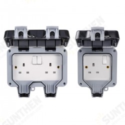 13A Waterproof Double Socket Plug Socket Box Electronic Switch Module Socket with Installation Accessories 13A Waterproof Double Socket Plug Socket Box Electronic Switch Module Socket with Installation Accessories