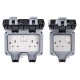 13A Waterproof Double Socket Plug Socket Box Electronic Switch Module Socket with Installation Accessories