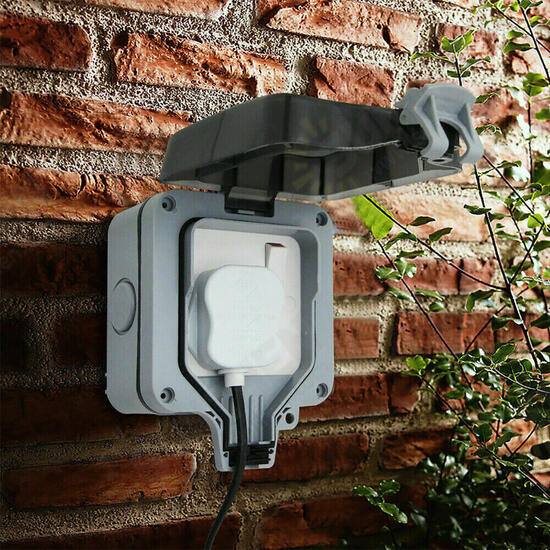 13A Waterproof Double Socket Plug Socket Box Electronic Switch Module Socket with Installation Accessories 13A Waterproof Double Socket Plug Socket Box Electronic Switch Module Socket with Installation Accessories