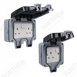 13A Waterproof Double Socket Plug Socket Box Electronic Switch Module Socket with Installation Accessories 13A Waterproof Double Socket Plug Socket Box Electronic Switch Module Socket with Installation Accessories