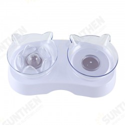 15 Degrees Incline Oblique Pet Cat Dog Bowl Detachable Cat Ears Shape Drinking Eating Feeding Bowl