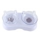 15 Degrees Incline Oblique Pet Cat Dog Bowl Detachable Cat Ears Shape Drinking Eating Feeding Bowl