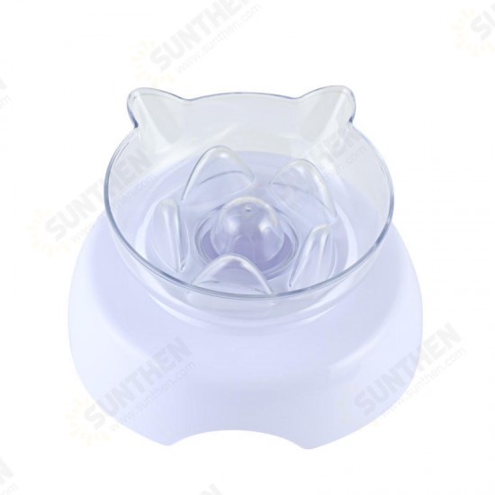 15 Degrees Incline Oblique Pet Cat Dog Bowl Detachable Cat Ears Shape Drinking Eating Feeding Bowl