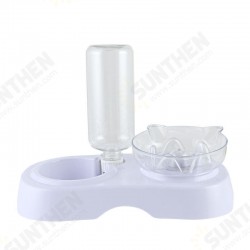 15 Degrees Incline Oblique Pet Cat Dog Bowl Detachable Cat Ears Shape Drinking Eating Feeding Bowl