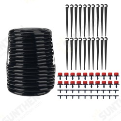 15/25M Adjustable Water Flow Irrigation Drippers Nozzle Barb Connector Kits Set Garden