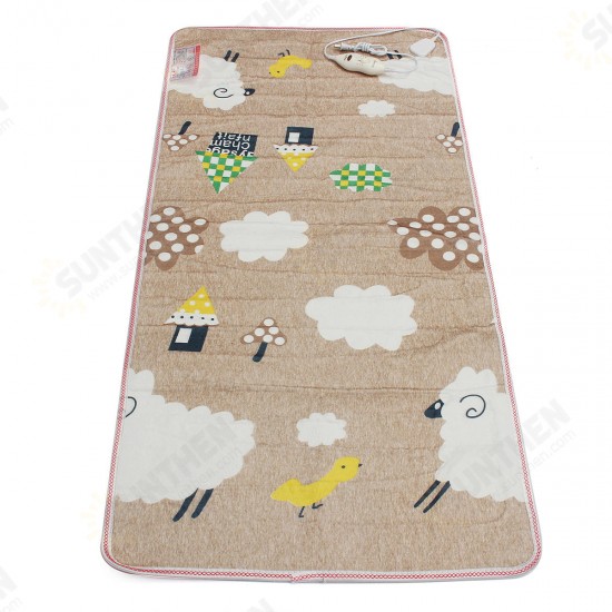 1.5x0.7m Electric Heated Sheep Printed Blanket Bedroom Soft Safty Blankets Warm