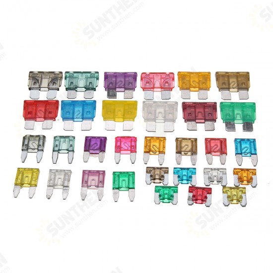 165Pcs ATC Mini Low Blade Fuse Assortment Kit Box 1-40 Amp