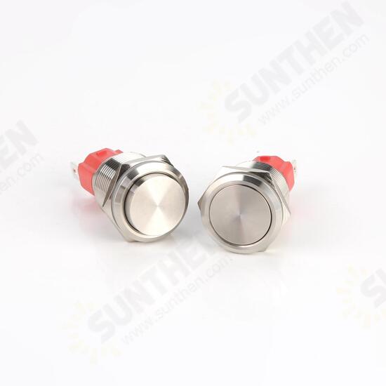 19MM 10A 250V 2Pin Button Switch Momentary Reset Push Button Switch