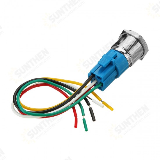 19mm Metal Waterproof 12/24V 5Pin ON-OFF Push Button Switch LED Power Switch 19mm Metal Waterproof 12/24V 5Pin ON-OFF Push Button Switch LED Power Switch