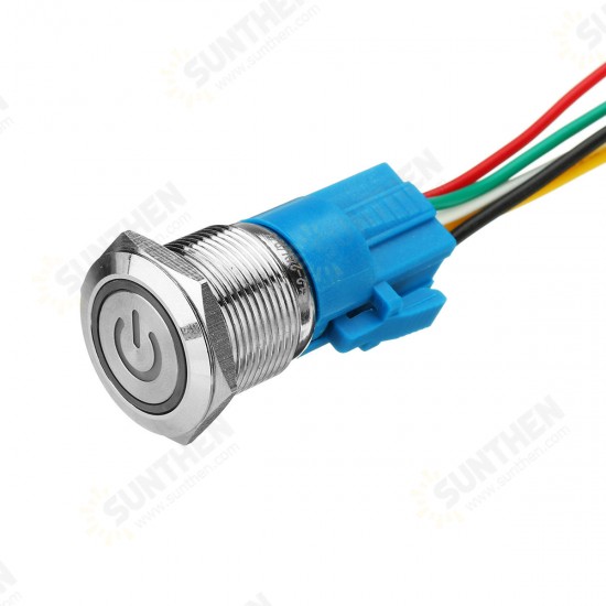 19mm Metal Waterproof 12/24V 5Pin ON-OFF Push Button Switch LED Power Switch 19mm Metal Waterproof 12/24V 5Pin ON-OFF Push Button Switch LED Power Switch