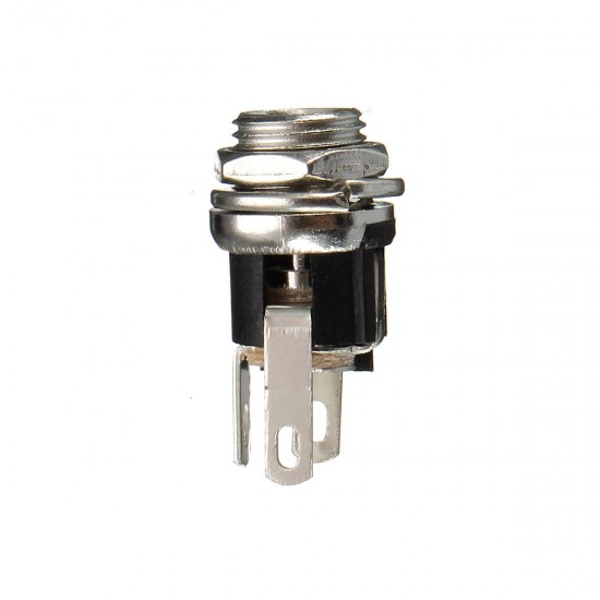 1PC 5.5X2.5mm Power Socket Threaded Head DC Connector Adapter Plug Metal Panel Mount Socket