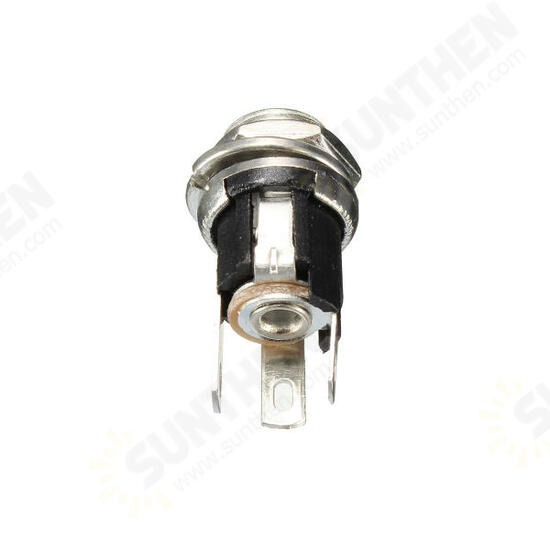 1PC 5.5X2.5mm Power Socket Threaded Head DC Connector Adapter Plug Metal Panel Mount Socket