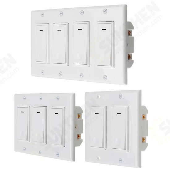 2-4 Gang Smart WiFi Wall Light Fan Switch Modern Panel For Amazon Alexa Google Home 2-4 Gang Smart WiFi Wall Light Fan Switch Modern Panel For Amazon Alexa Google Home