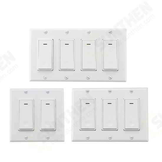 2-4 Gang Smart WiFi Wall Light Fan Switch Modern Panel For Amazon Alexa Google Home 2-4 Gang Smart WiFi Wall Light Fan Switch Modern Panel For Amazon Alexa Google Home