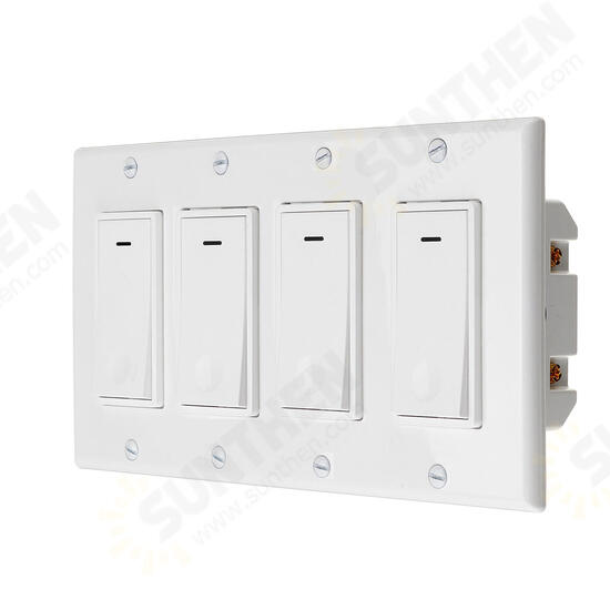 2-4 Gang Smart WiFi Wall Light Fan Switch Modern Panel For Amazon Alexa Google Home 2-4 Gang Smart WiFi Wall Light Fan Switch Modern Panel For Amazon Alexa Google Home