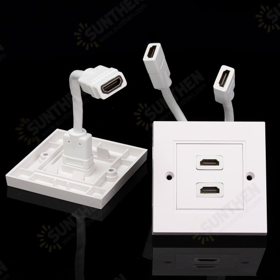 2 Port Wall Plates Dual Outlet Wall Plate Socket for Theater DVD Cable