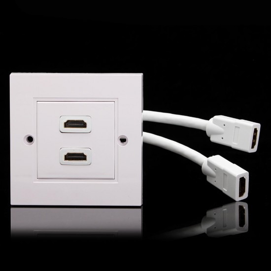 2 Port Wall Plates Dual Outlet Wall Plate Socket for Theater DVD Cable