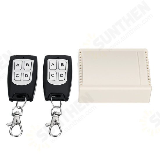 2 Transmitter+ 12V 4CH Channel Relay RF Wireless Remote Control Switch Receiver 2 Transmitter+ 12V 4CH Channel Relay RF Wireless Remote Control Switch Receiver