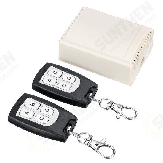 2 Transmitter+ 12V 4CH Channel Relay RF Wireless Remote Control Switch Receiver 2 Transmitter+ 12V 4CH Channel Relay RF Wireless Remote Control Switch Receiver